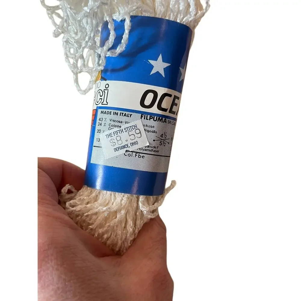 Lot of 4 Skeins Vtg Filpucci Oceano Yarn White 3 New 50 Gr Each Italy
